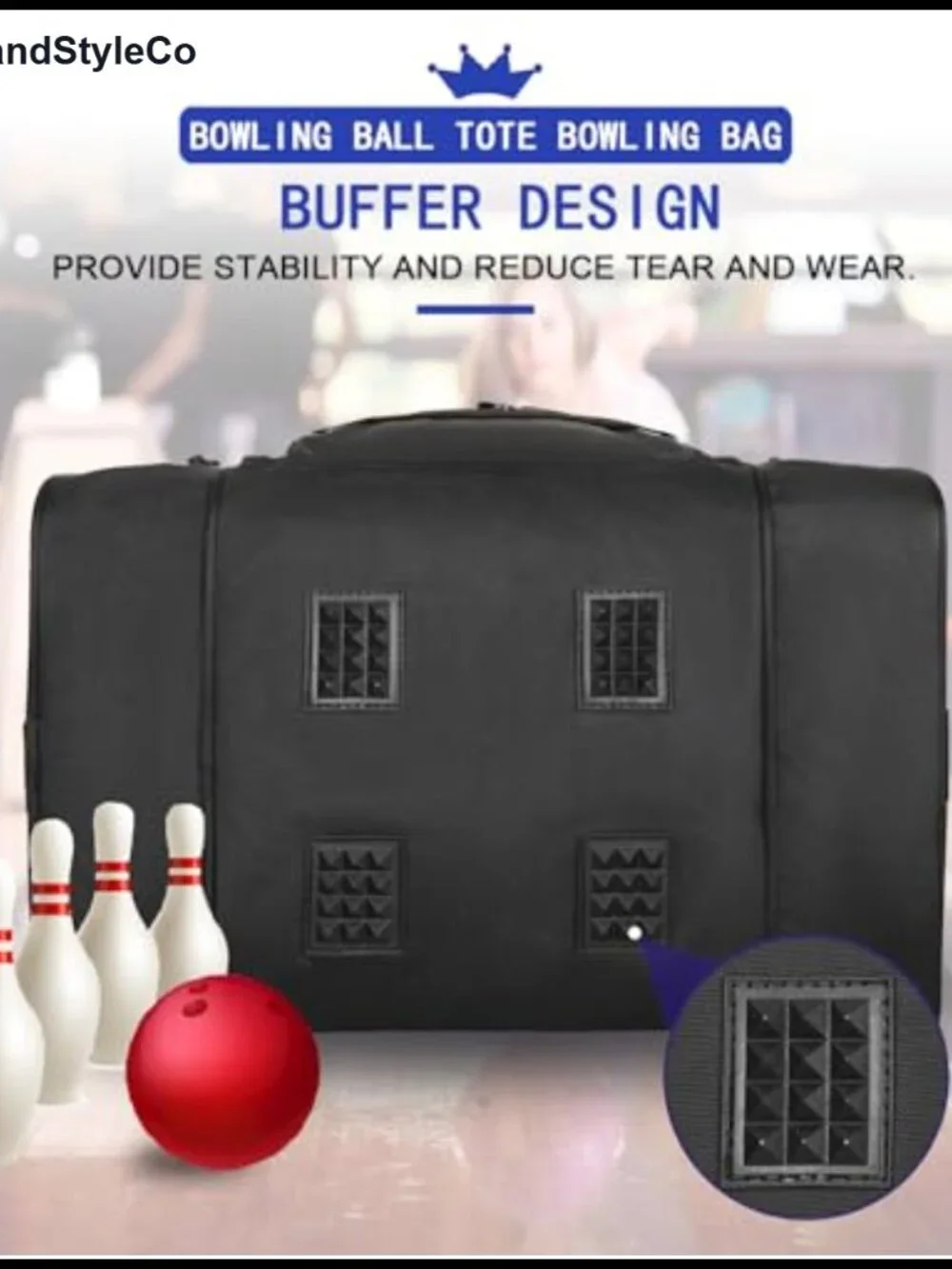 Single Bowling Ball Bag for Men with Padded Holder & Ventilated Shoe Compartment